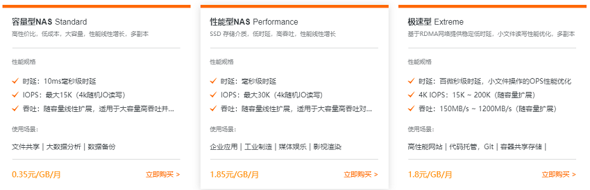 【阿里云】通用型NAS存储包