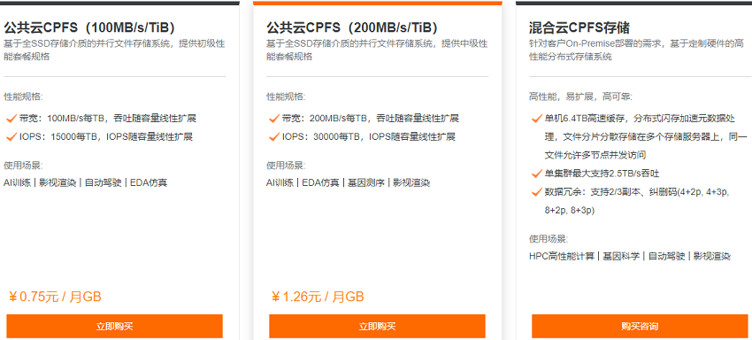 【阿里云】文件存储CPFS